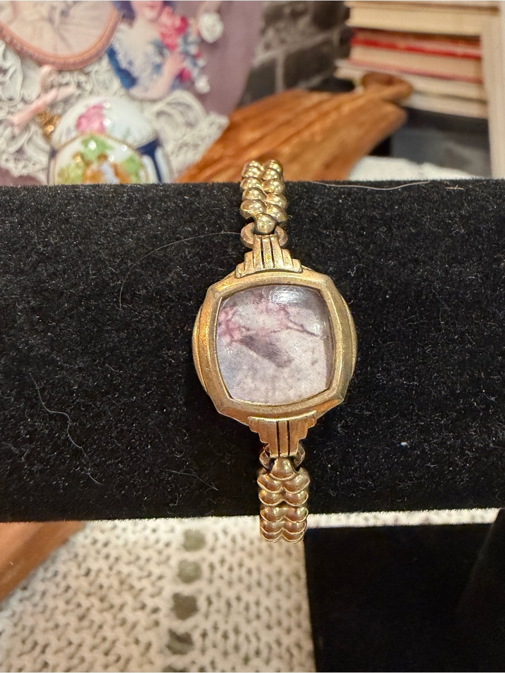 Vintage Gold-Tone Humming Bird Bracelet - Omega Chain